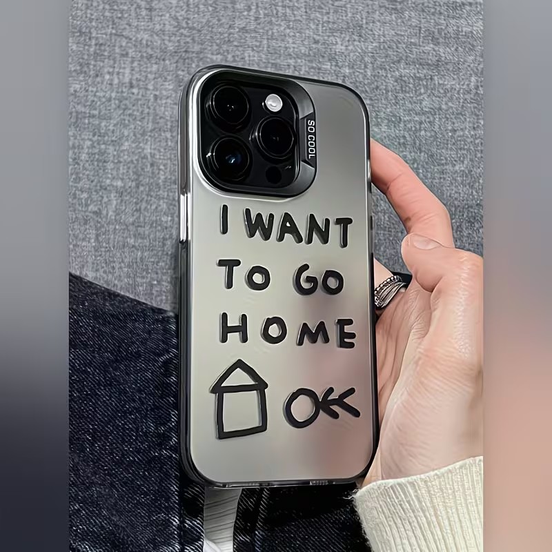 Apple Iphone 15 - غطاء هاتف فضي بتصميم جرافيتي إبداعي