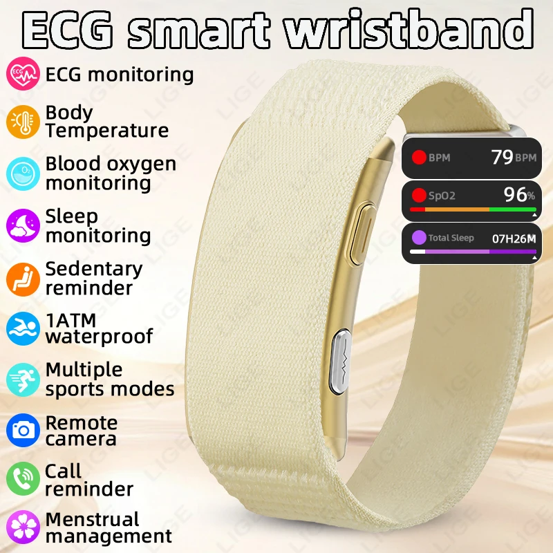 Fall Detection Watch - الرجال ساعة ذكية ECG الصحة ضغط