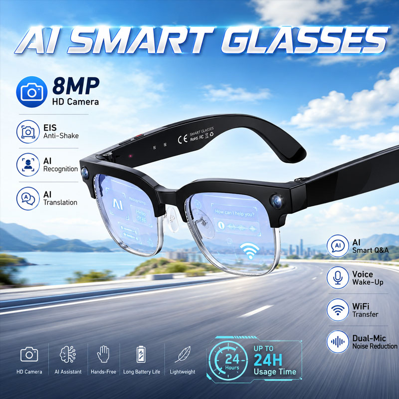 نظارات ذكية W630 HeyCyan مع خا - مراجعة Smart Glasses Lens وسعره